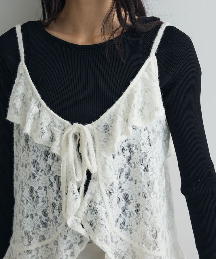 AnriettMusee「レースフリルキャミビスチェ」|キャミソール|