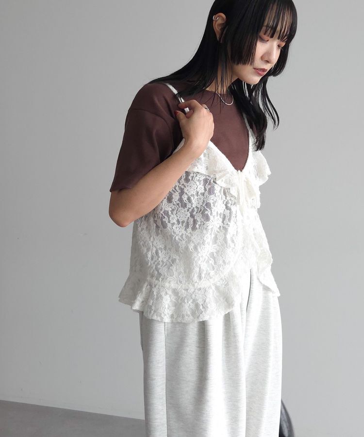 AnriettMusee「レースフリルキャミビスチェ」|キャミソール|
