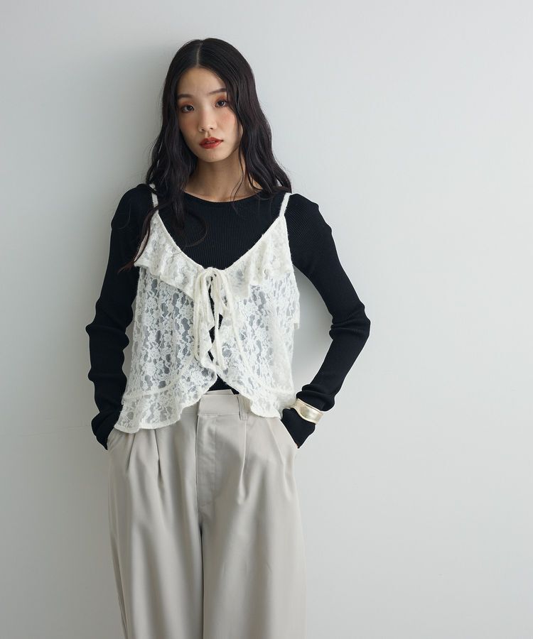AnriettMusee「レースフリルキャミビスチェ」|キャミソール|