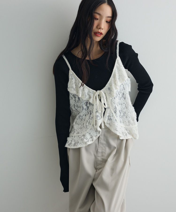 AnriettMusee「レースフリルキャミビスチェ」|キャミソール|