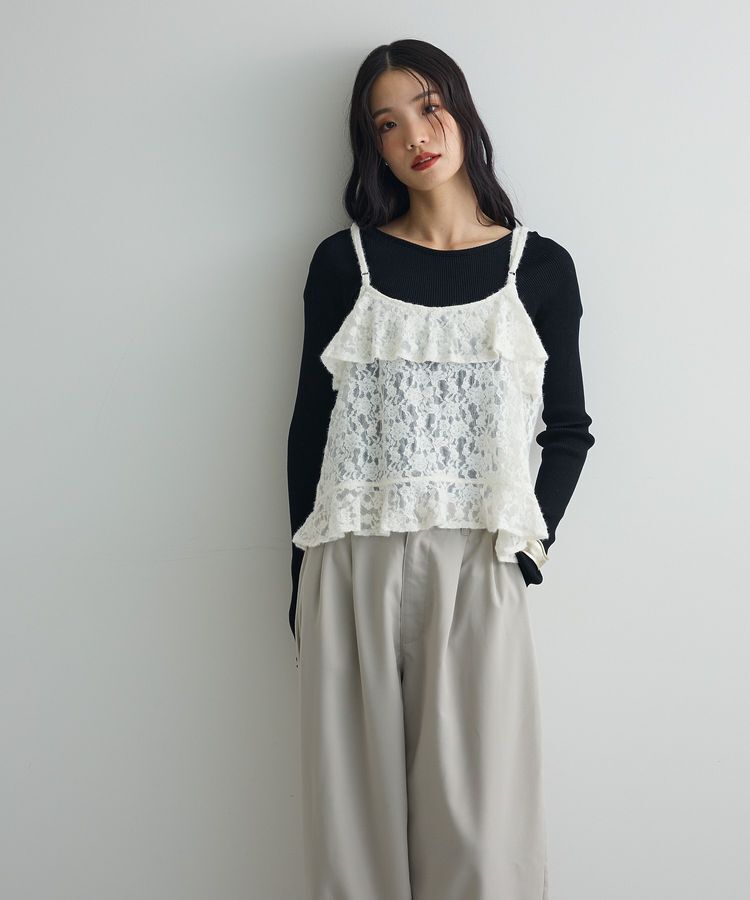 AnriettMusee「レースフリルキャミビスチェ」|キャミソール|