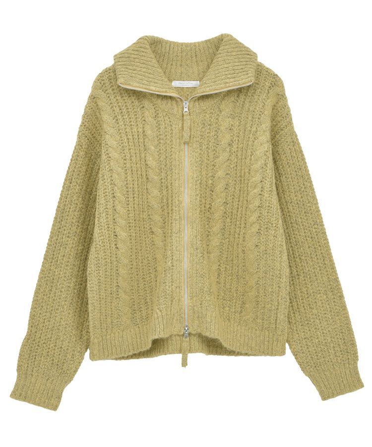 Green Parks「衿付きケーブルzipカーディガン」|カーディガン|