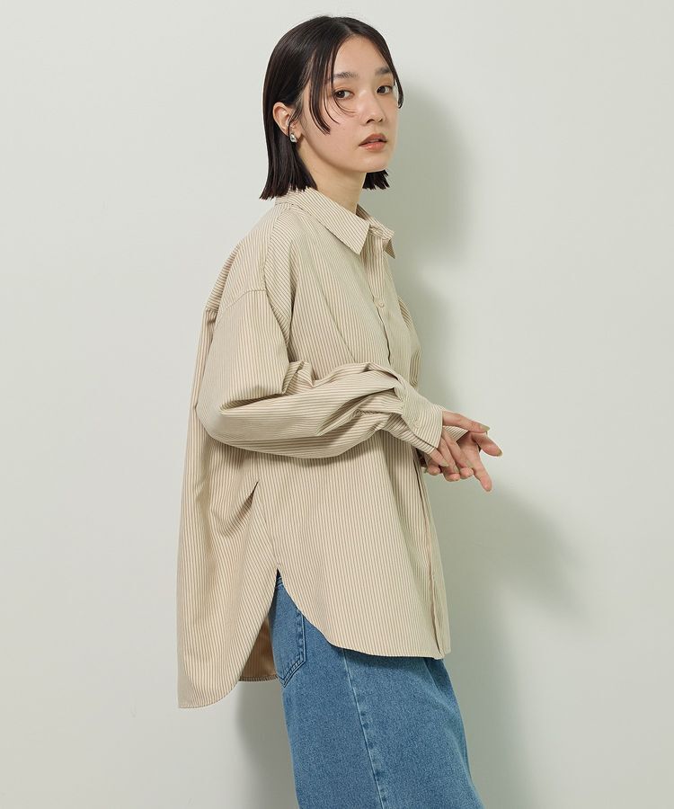 Green Parks「シルキータッチストライプシャツ」|シャツ・ブラウス|