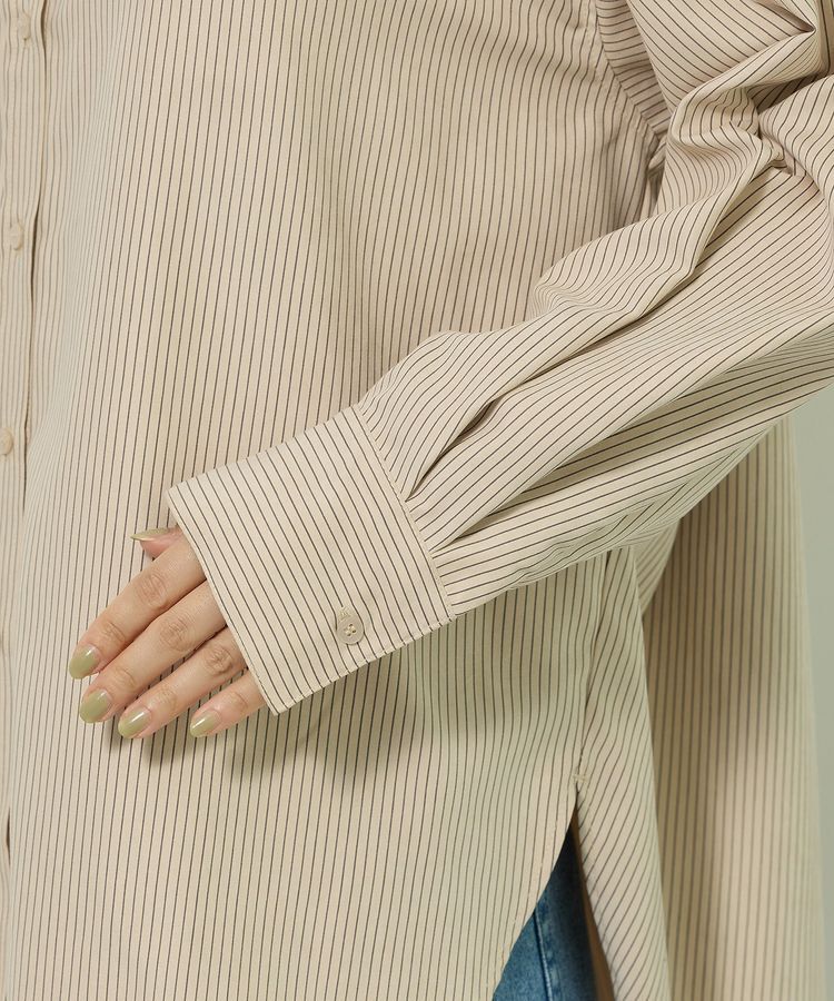 Green Parks「シルキータッチストライプシャツ」|シャツ・ブラウス|