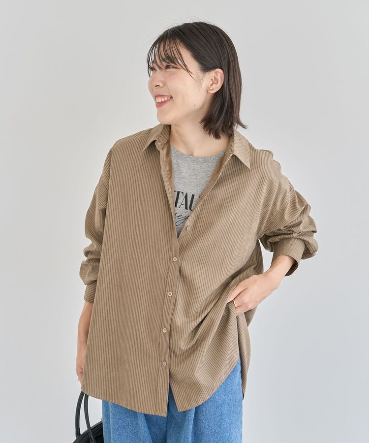 Green Parks「シルキータッチストライプシャツ」|シャツ・ブラウス|