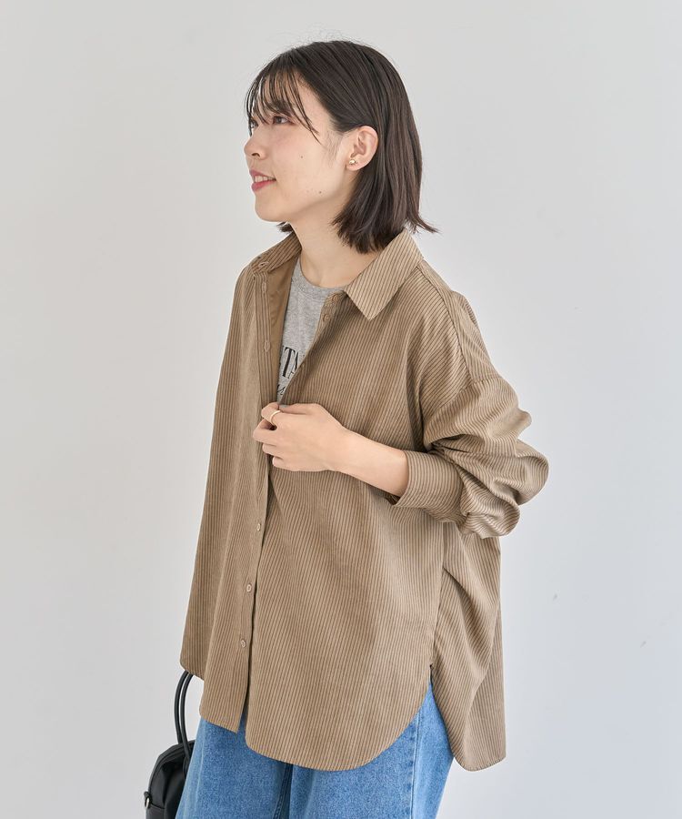 Green Parks「シルキータッチストライプシャツ」|シャツ・ブラウス|