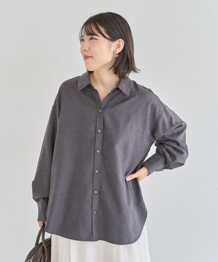 Green Parks「シルキータッチストライプシャツ」|シャツ・ブラウス|