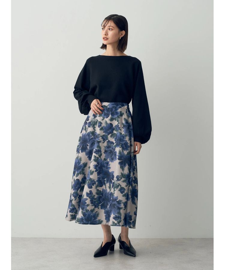 YECCA VECCA「ヴィンテージフラワー柄フレアスカート」|フレア|