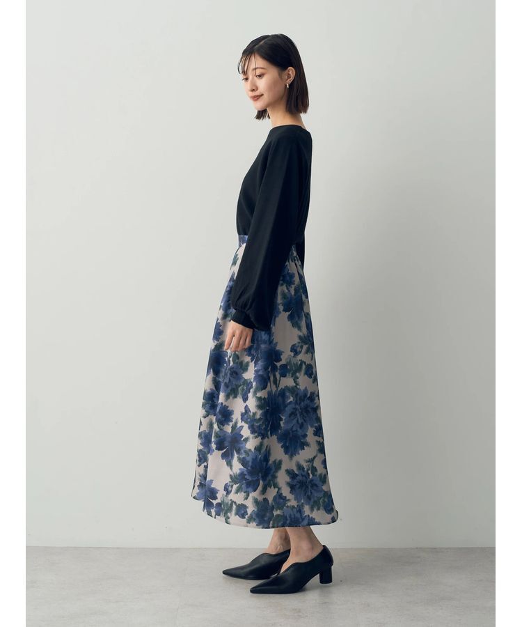 YECCA VECCA「ヴィンテージフラワー柄フレアスカート」|フレア|