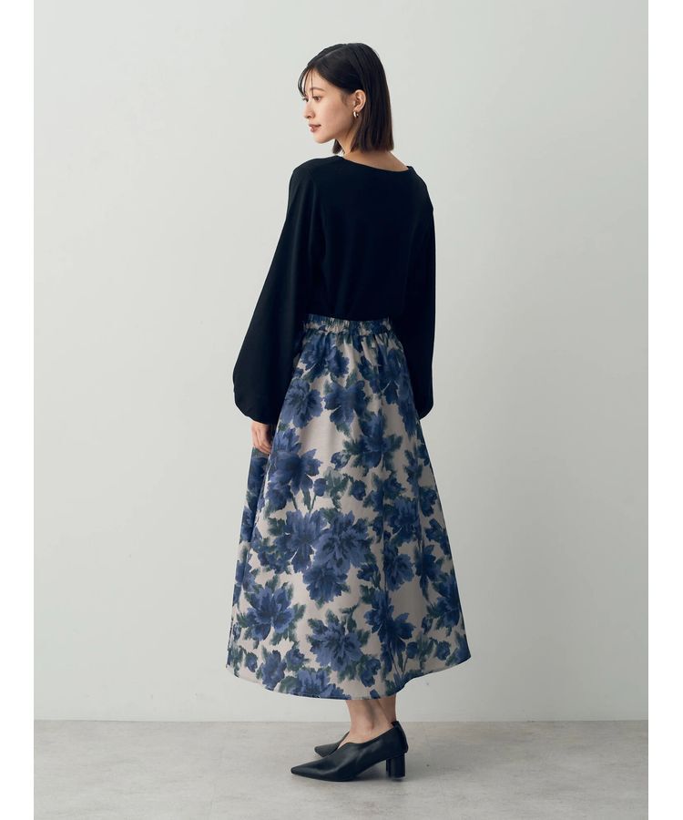 YECCA VECCA「ヴィンテージフラワー柄フレアスカート」|フレア|