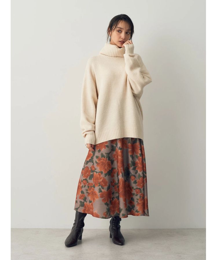 YECCA VECCA「ヴィンテージフラワー柄フレアスカート」|フレア|