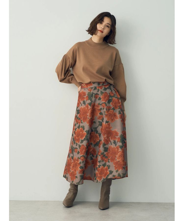 YECCA VECCA「ヴィンテージフラワー柄フレアスカート」|フレア|