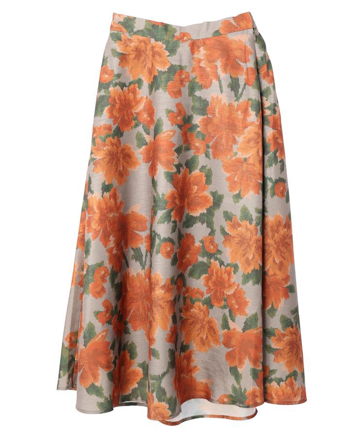 YECCA VECCA「ヴィンテージフラワー柄フレアスカート」|フレア|