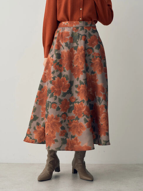 YECCA VECCA「ヴィンテージフラワー柄フレアスカート」|フレア|