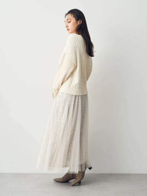 YECCA VECCA「フェザーMIXブロッキングニット」|ニット・セーター|