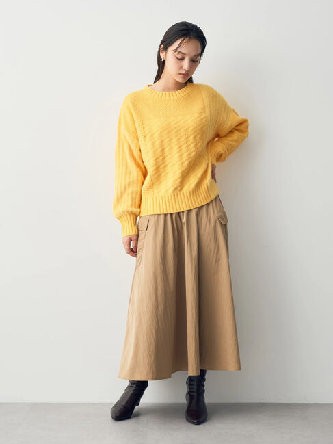 YECCA VECCA「フェザーMIXブロッキングニット」|ニット・セーター|