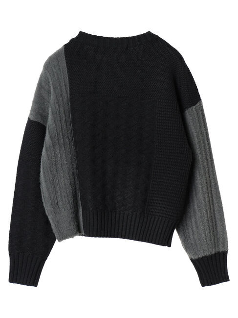 YECCA VECCA「フェザーMIXブロッキングニット」|ニット・セーター|