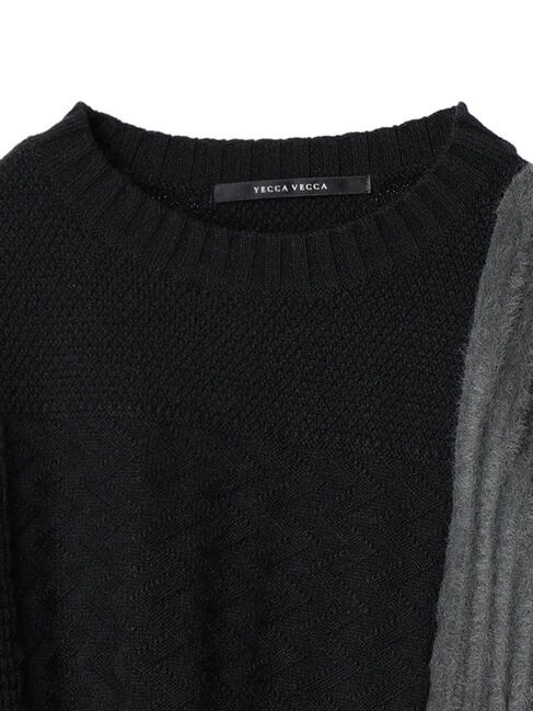 YECCA VECCA「フェザーMIXブロッキングニット」|ニット・セーター|