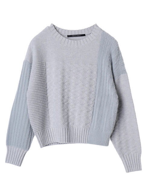 YECCA VECCA「フェザーMIXブロッキングニット」|ニット・セーター|