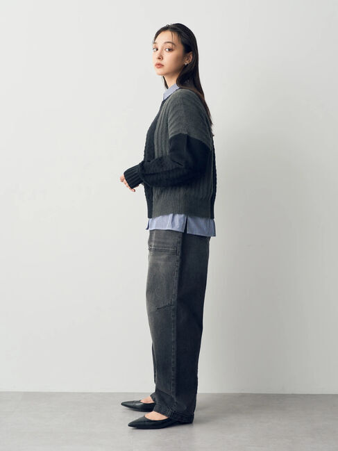 YECCA VECCA「フェザーMIXブロッキングニット」|ニット・セーター|