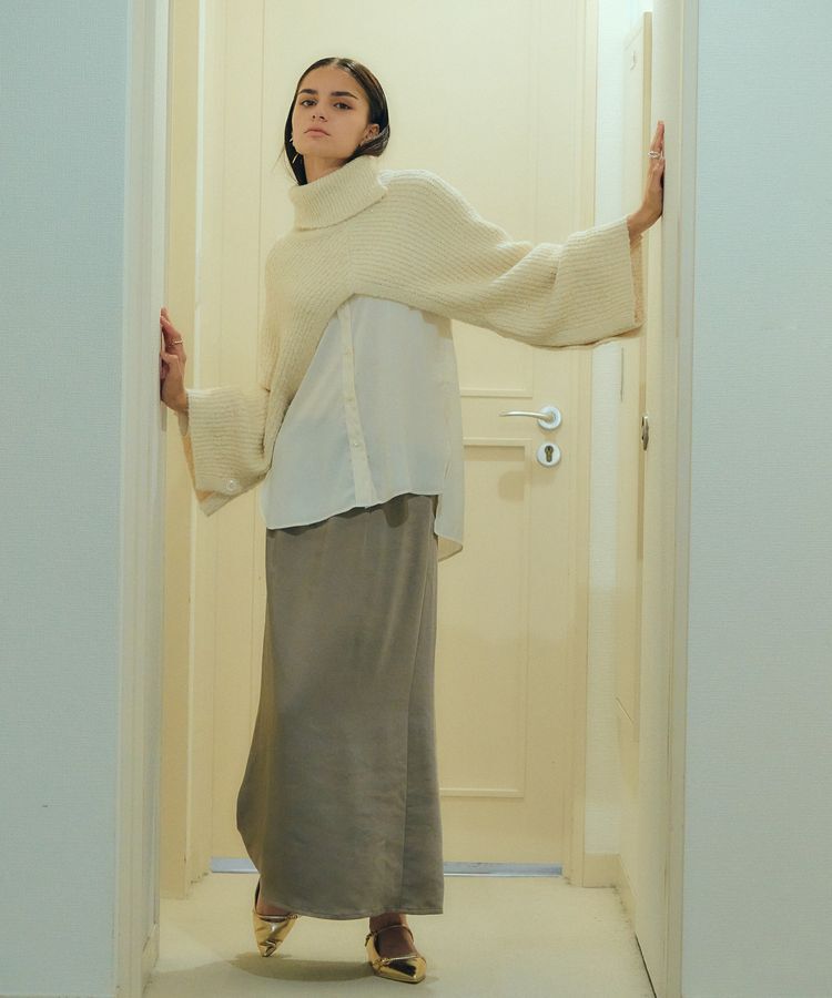 YECCA VECCA「サテンロングスカート」|スカート|