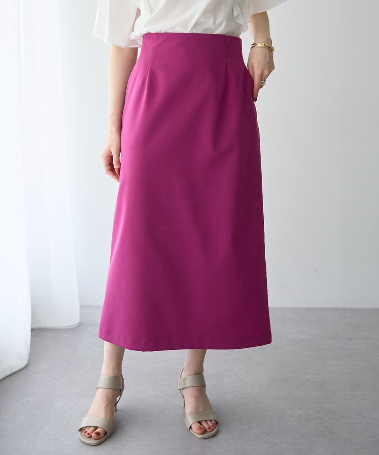 YECCA VECCA「レースアップナロースカート」|タイト|Pink