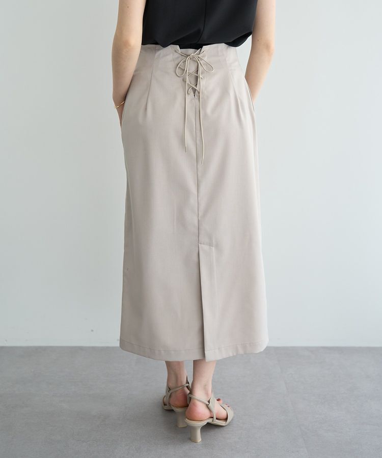 YECCA VECCA「レースアップナロースカート」|タイト|