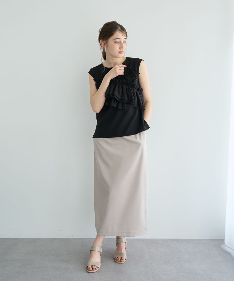 YECCA VECCA「レースアップナロースカート」|タイト|