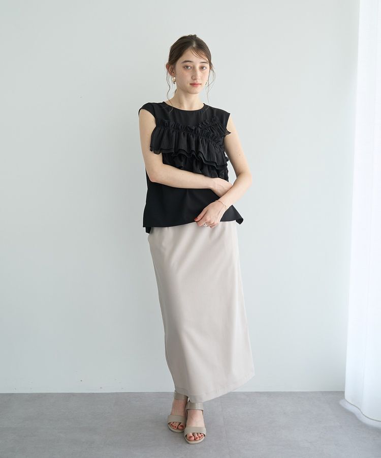 YECCA VECCA「レースアップナロースカート」|タイト|