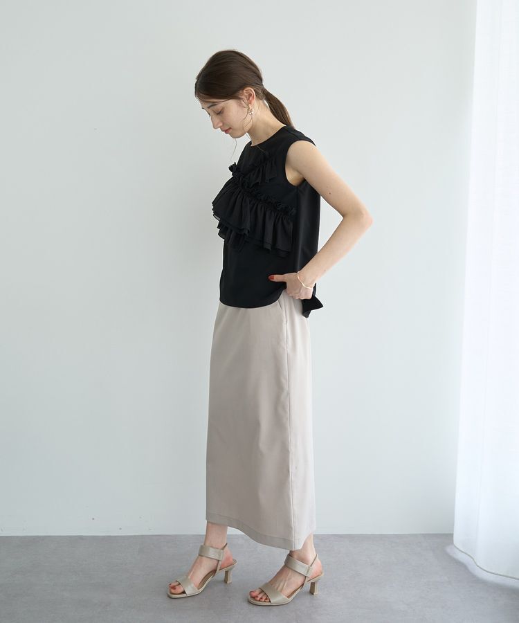 YECCA VECCA「レースアップナロースカート」|タイト|