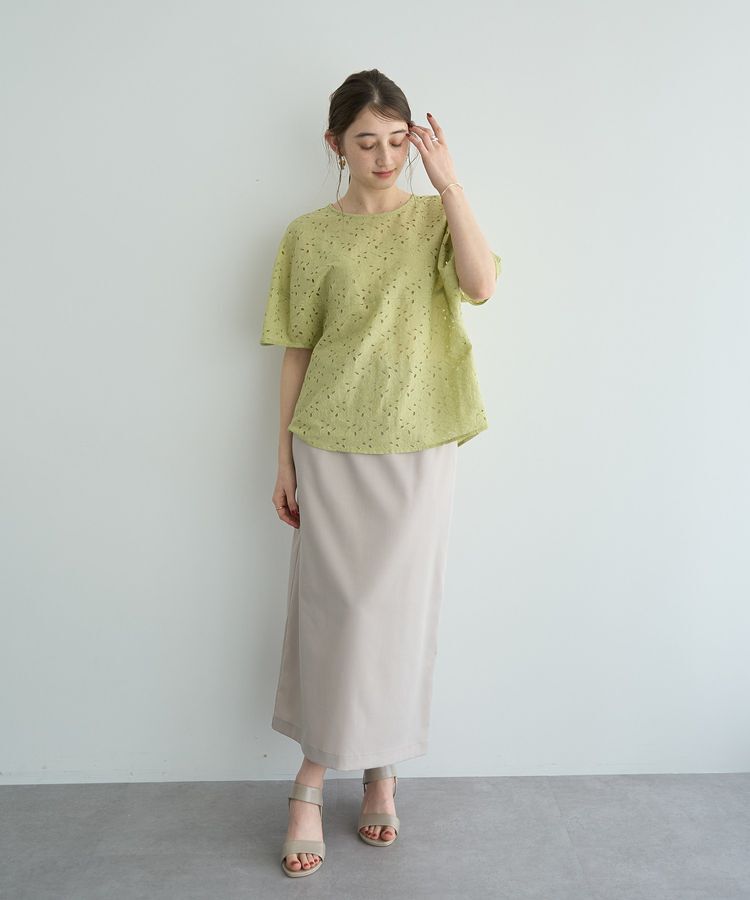 YECCA VECCA「レースアップナロースカート」|タイト|