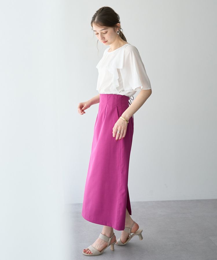 YECCA VECCA「レースアップナロースカート」|タイト|