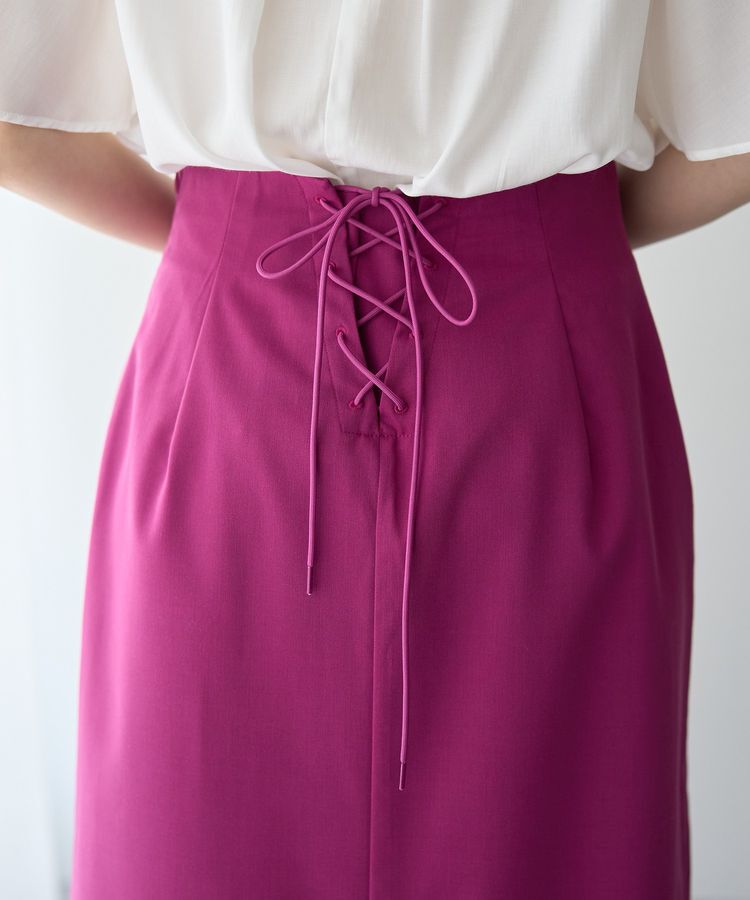 YECCA VECCA「レースアップナロースカート」|タイト|