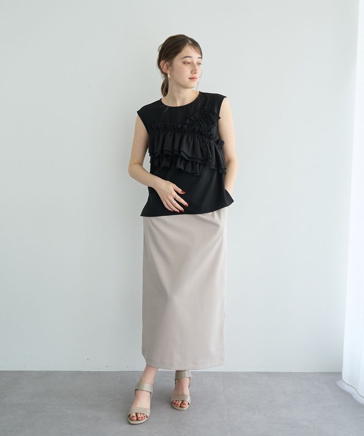 YECCA VECCA「レースアップナロースカート」|タイト|