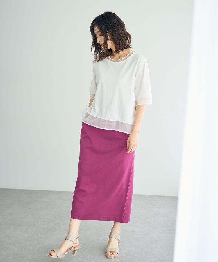 YECCA VECCA「レースアップナロースカート」|タイト|