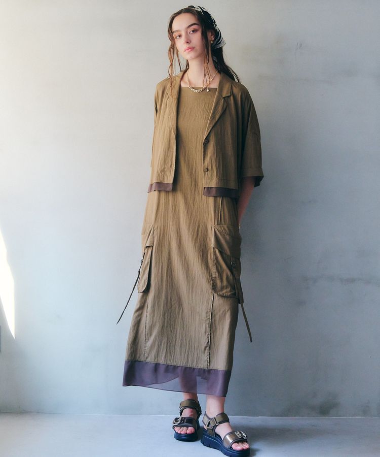 Editt by YECCA VECCA「【接触冷感】カーゴキャミワンピース」|ワンピース|Khaki