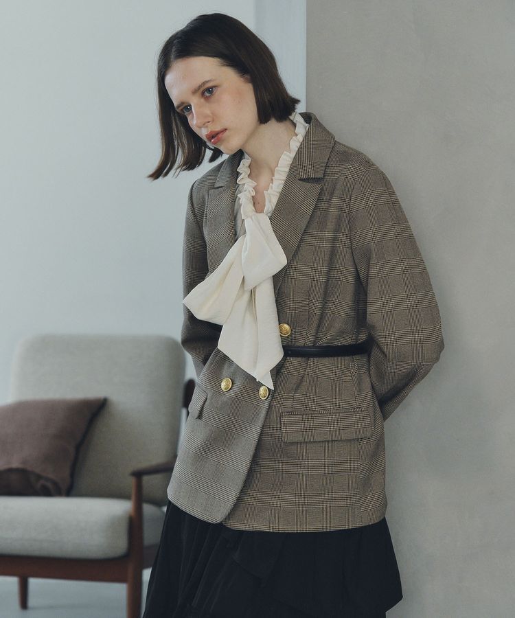 YECCA VECCA「フリルギャザーボウタイブラウス」|シャツ・ブラウス|