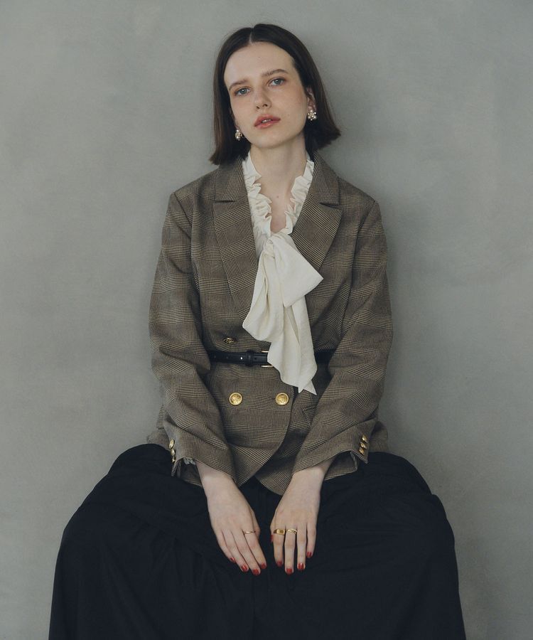 YECCA VECCA「フリルギャザーボウタイブラウス」|シャツ・ブラウス|