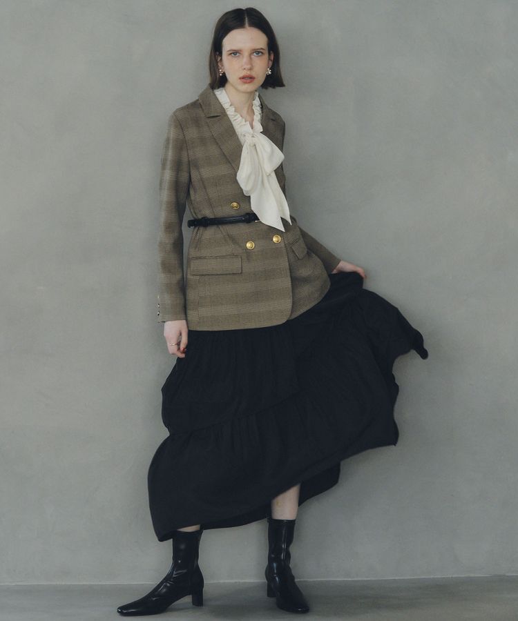 YECCA VECCA「フリルギャザーボウタイブラウス」|シャツ・ブラウス|