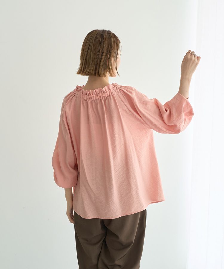 YECCA VECCA「フリルギャザーボウタイブラウス」|シャツ・ブラウス|