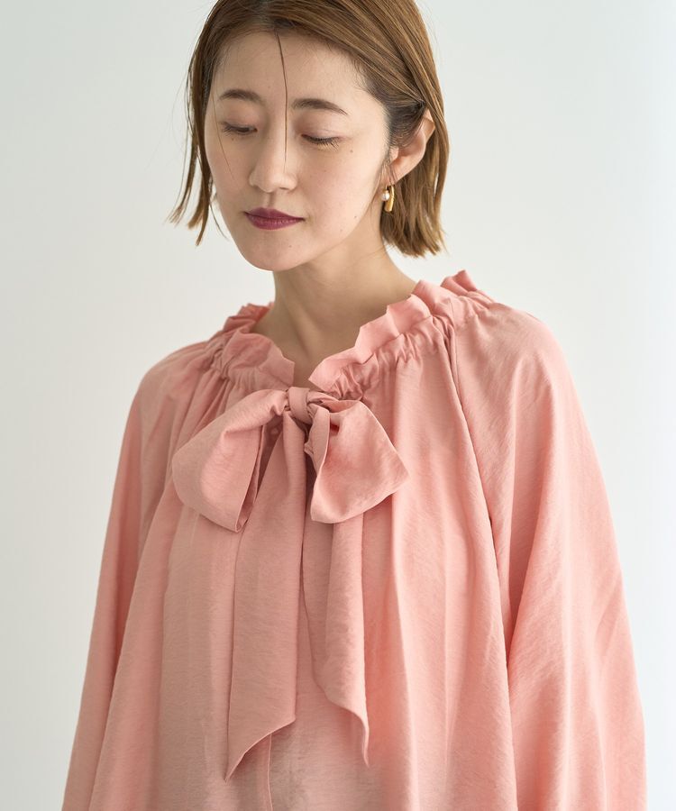 YECCA VECCA「フリルギャザーボウタイブラウス」|シャツ・ブラウス|