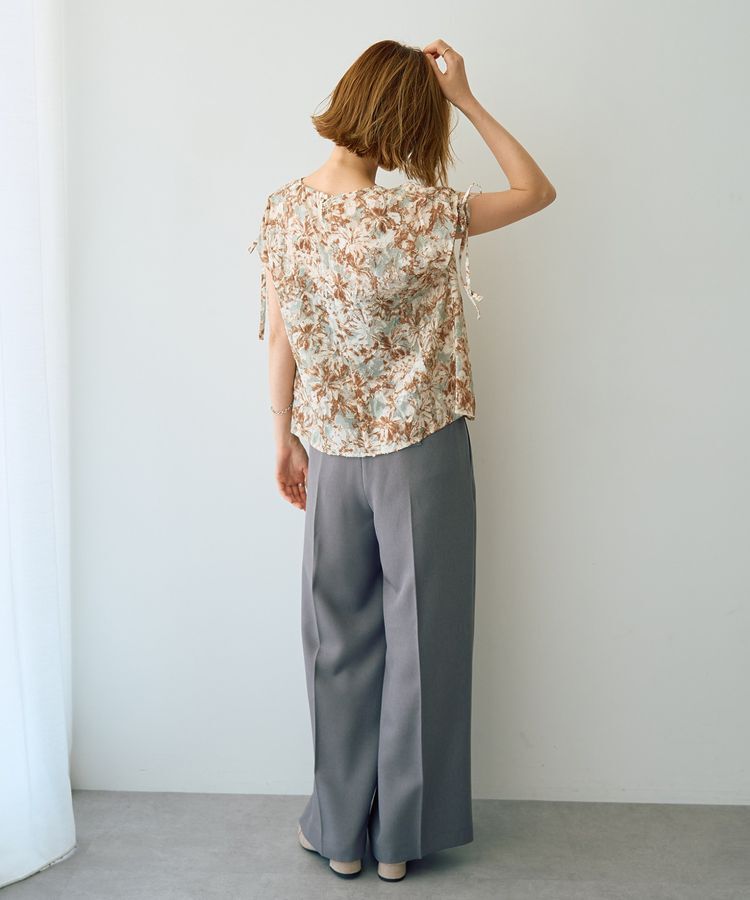 YECCA VECCA「【DOLL UP OOPS】フラワープリントギャザーブラウス」|シャツ・ブラウス|