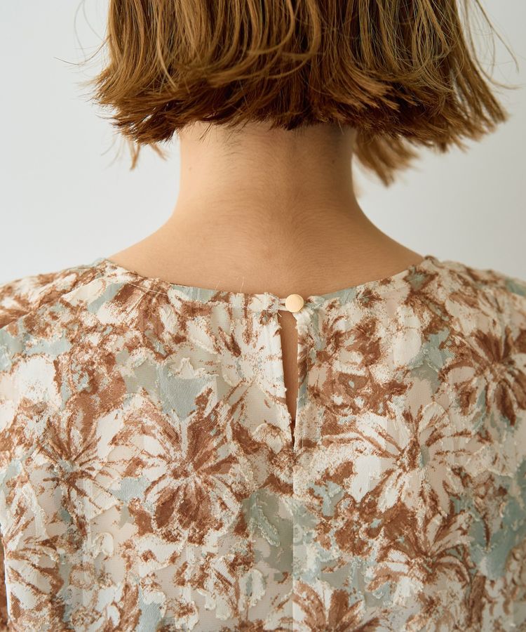 YECCA VECCA「【DOLL UP OOPS】フラワープリントギャザーブラウス」|シャツ・ブラウス|