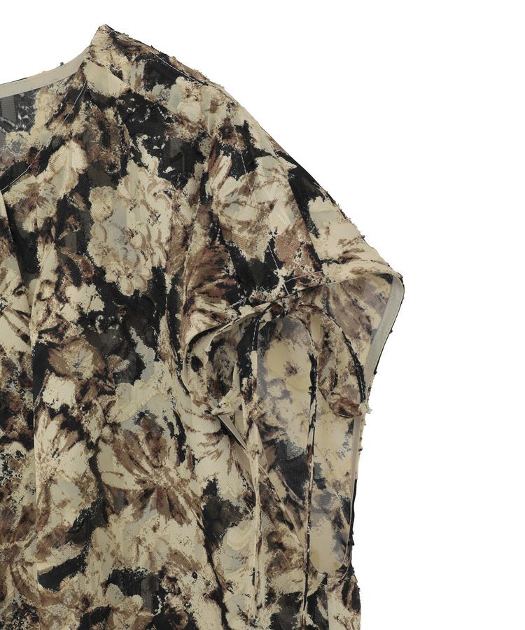 YECCA VECCA「【DOLL UP OOPS】フラワープリントギャザーブラウス」|シャツ・ブラウス|