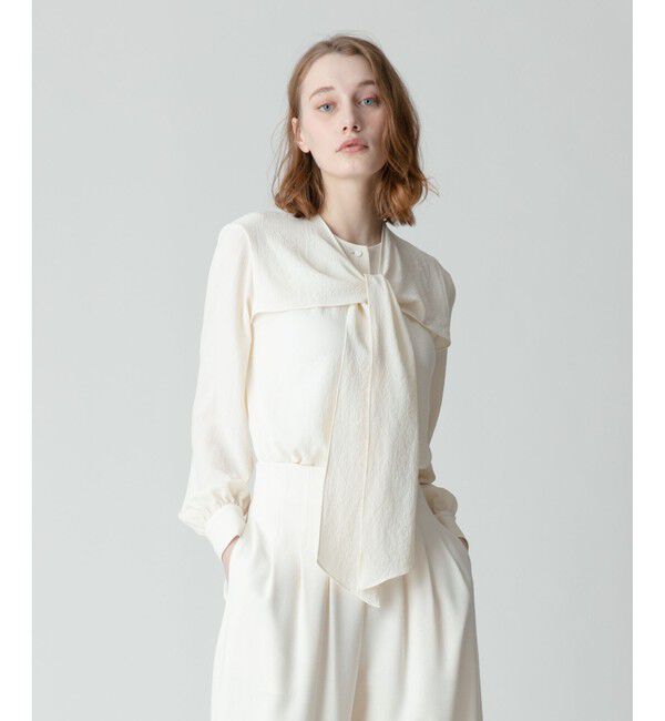 allureville「スムージーリップスカーフネックブラウス」|シャツ・ブラウス|アイボリー