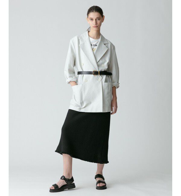 allureville「リネンスラブビックショルダージャケット」|テーラードジャケット|