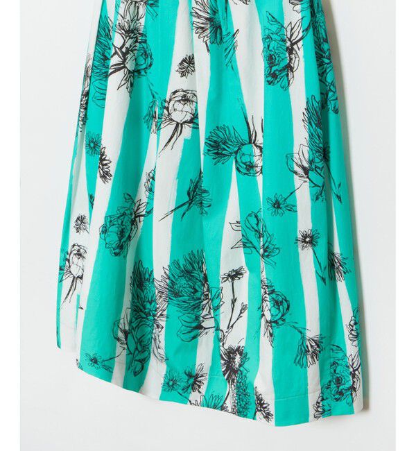 LOULOU WILLOUGHBY「【LOULOU WILLOUGHBY】NEONストライプフラワースカート」|フレア|