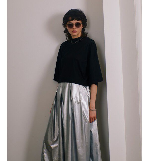 allureville「メタリックタックフレアスカート」|スカート|