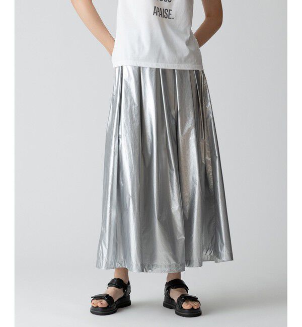 allureville「メタリックタックフレアスカート」|スカート|