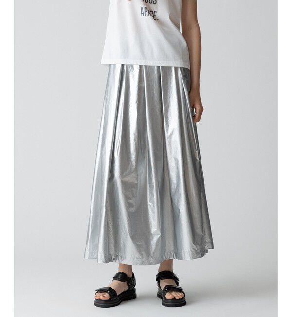 allureville「メタリックタックフレアスカート」|スカート|